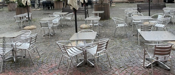 Obraz Empty tables and chairs