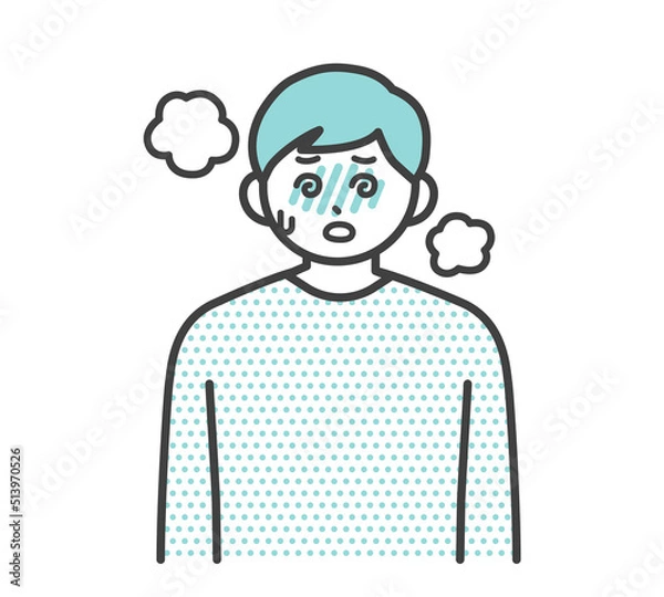 Obraz 高熱を出す男性のイラスト素材