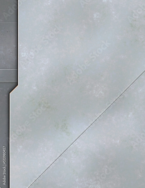 Fototapeta Layered panels. Futuristic abstract wallpaper. Geometric technological reflective background.3D metallic texture. Spaceship  pattern surface.