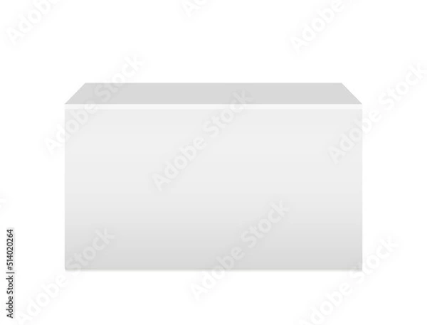 Fototapeta White reception Mockup, information stand, exhibition booth. Mobile counter for helping service desk, retail trade, promotion, advertising, pos, poi. Vector realistic. Blank templates EPS10.
