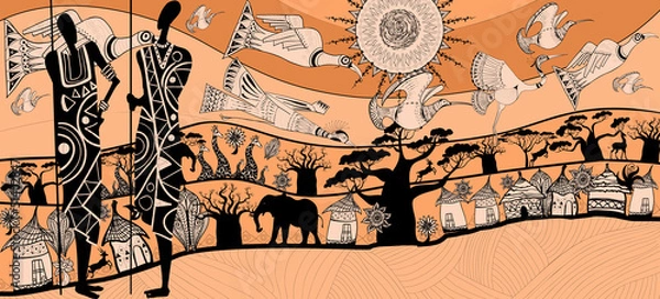 Obraz kompozycja o afryce