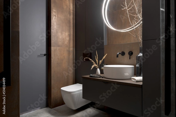 Obraz Modern bathroom with rusty tiles