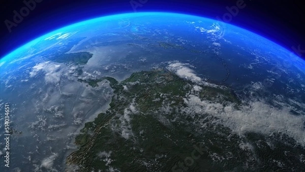 Fototapeta 3D Rendering Earth From Space Central America
