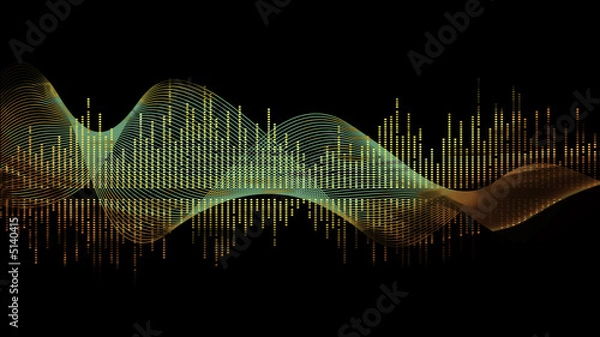 Obraz music wave- green