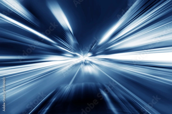 Obraz car on the road with motion blur background.