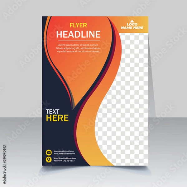 Obraz Vector Brochure design. Business brochure template. Abstract flyer template for education, school, business, presentation. Vector illustration Eps file.