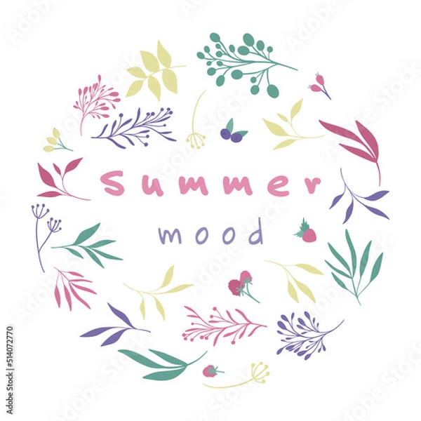 Fototapeta Summer mood elements for greeting cards and decorations.