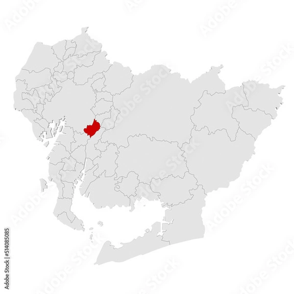 Fototapeta 愛知県　地図　豊明市