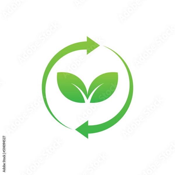 Obraz Biodegradable, recyclable plastic icon design. vector illustration