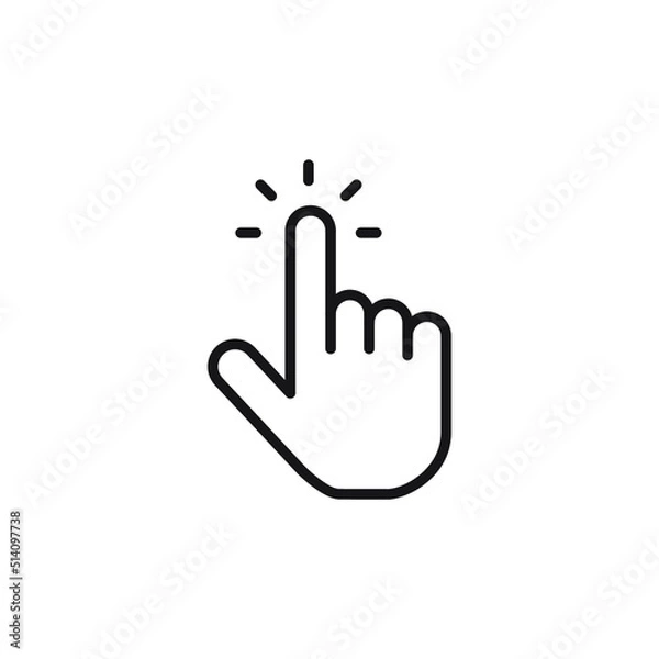 Obraz Hand cursor icon. cursor icon vector click hand cursor icon