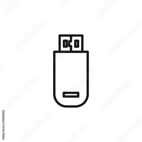 Obraz flash icon. logo about pendrive simple line art