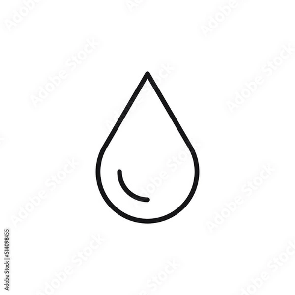 Obraz water drop on a white background, line water drop vector