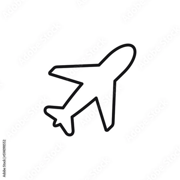Obraz Vector airplane icon for web, computer and mobile apps. airplane line vector