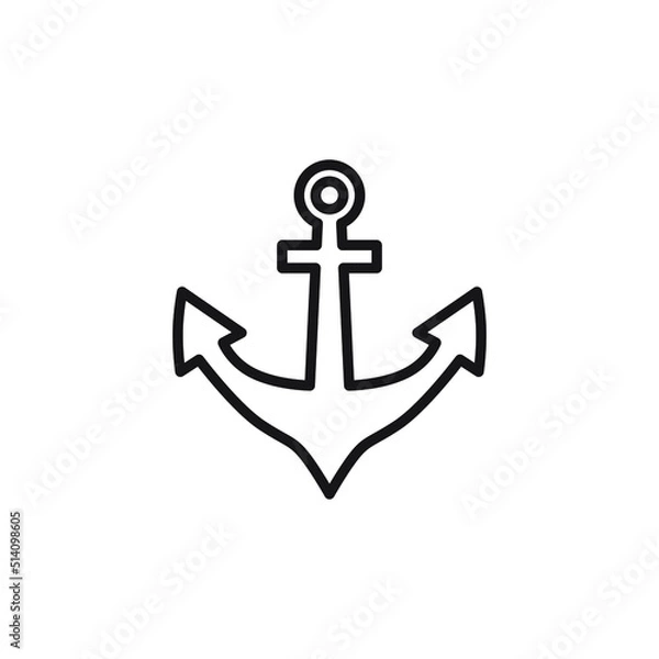 Obraz anchor icon. Anchor line design vector