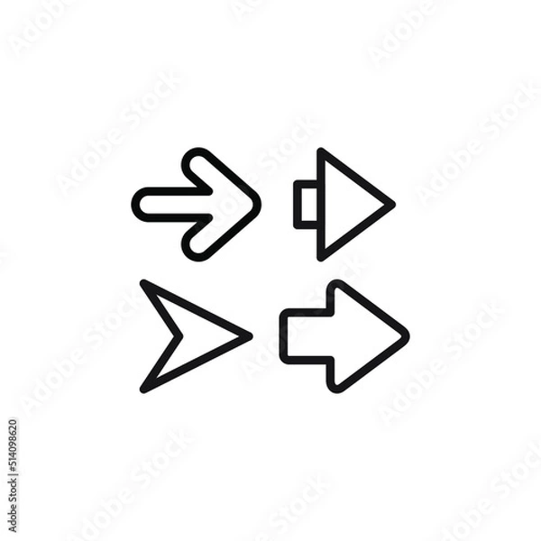 Obraz Arrow icon. Right arrow icon. Line arrow icon vector
