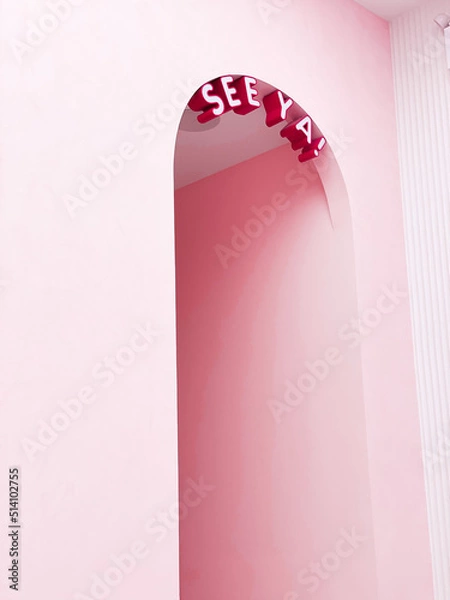 Fototapeta pink background with a label