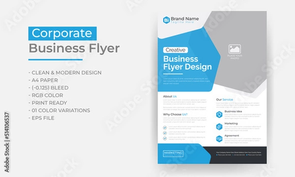 Fototapeta Corporate business flyer template design set, vector template design, creative magazine, poster or business brochure template design	