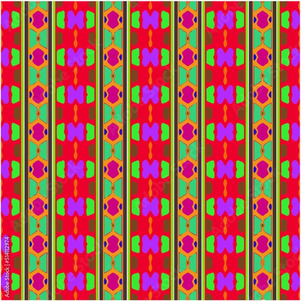 Fototapeta Seamless vector background with repeat pattern. multicolored  mosaic. Perfect for fashion, textile design, cute themed fabric, on wall paper, wrapping paper, fabrics and home decor.
