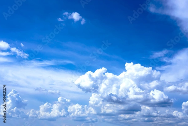 Fototapeta Beautiful Cloudscape on the blue skies. abstract background.