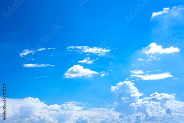 Fototapeta Beautiful Cloudscape on the blue skies. abstract background.