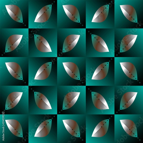 Fototapeta leaf element seamless abstract pattern in green -  artwork tile included