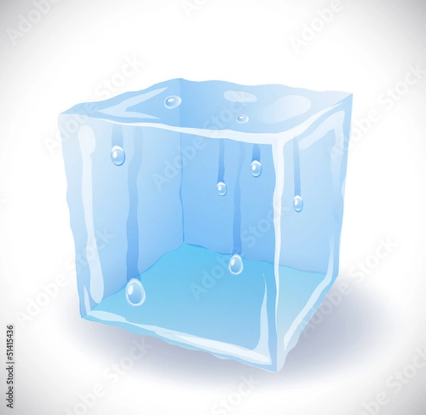 Obraz Ice cube with drops