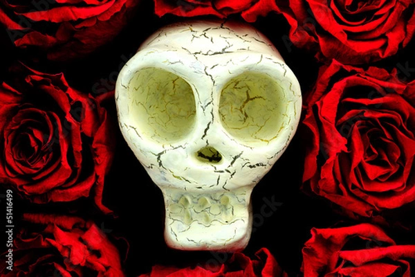 Obraz 骸骨　薔薇