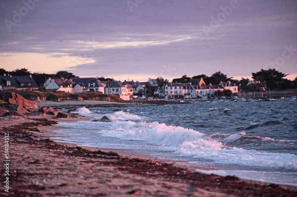 Obraz Plage de Quiberon au Soleil Couchant