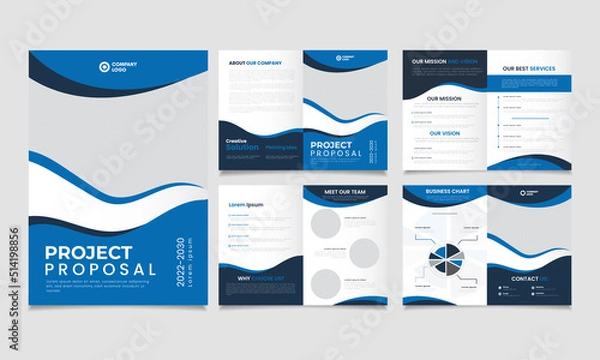 Fototapeta Project proposal template and business proposal template design