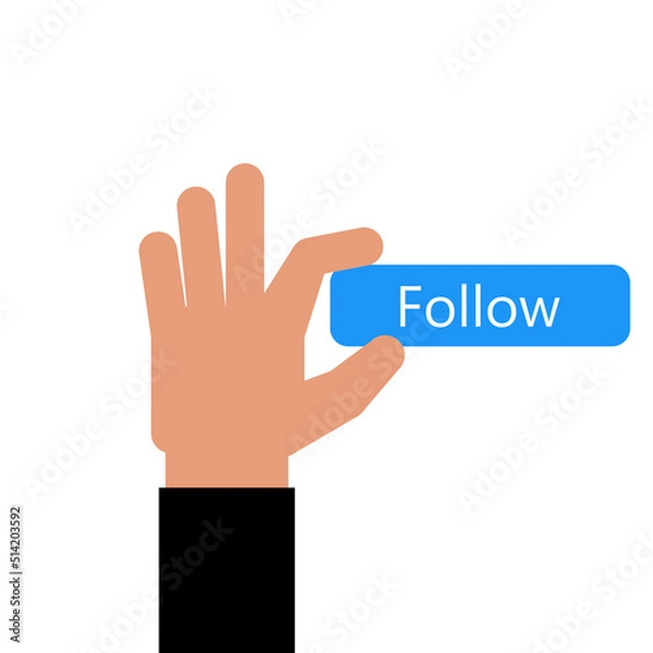 Fototapeta Click here button with hand icon