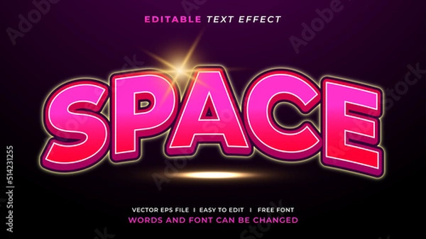 Fototapeta Space Bold  Editable Text Effect