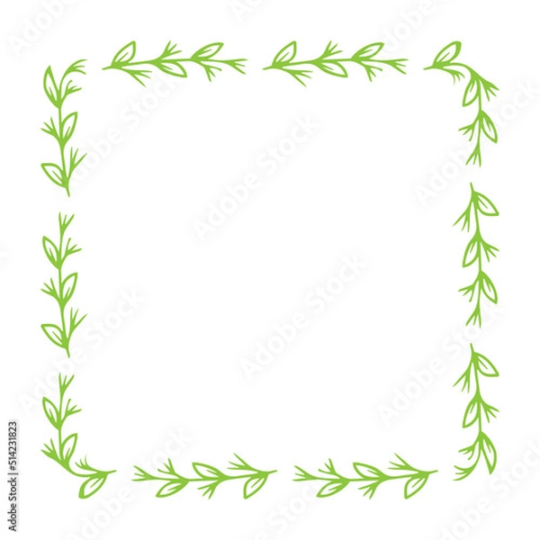 Fototapeta square leaves frame
