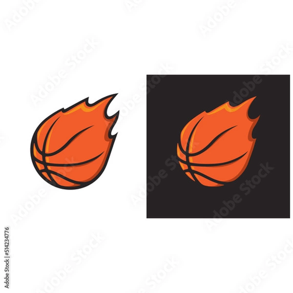 Obraz Basketball fire logo template vector design