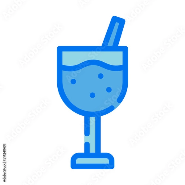Fototapeta Alcohol icon or logo illustration vector graphic with glass and straw. Perfect use for ui, website, pattern, design, etc.
