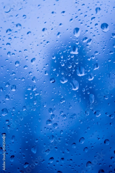 Obraz Rain drops on a foggy window 