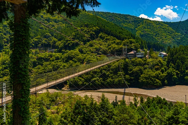 Obraz 谷瀬の吊り橋　奈良県十津川村