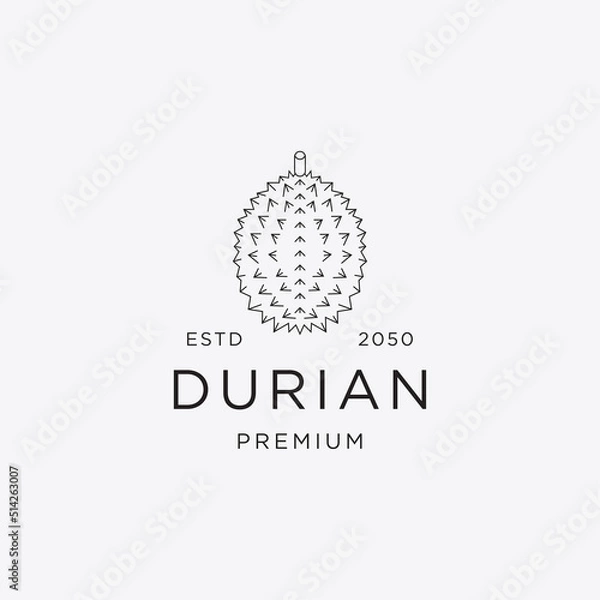 Fototapeta Template creative and fun durian logo vector