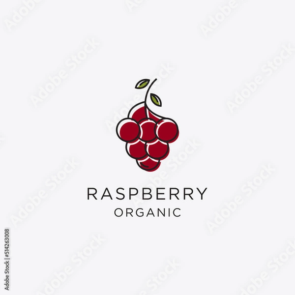 Fototapeta Template creative and fun raspberry logo vector