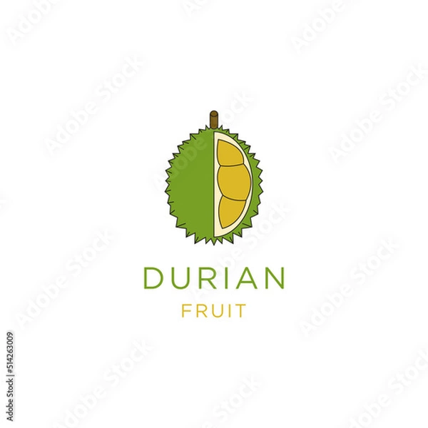 Fototapeta Template creative and fun durian logo vector