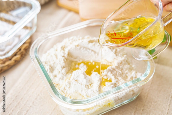 Obraz キッシュ生地作り　材料を合わせる