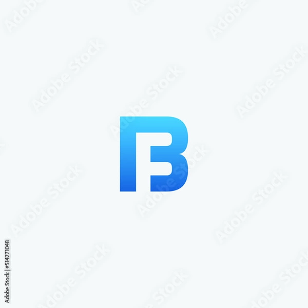 Fototapeta Abstract BF Letter logo vector template design.