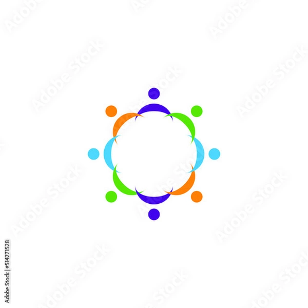 Obraz Community people organization Vector logo Design
