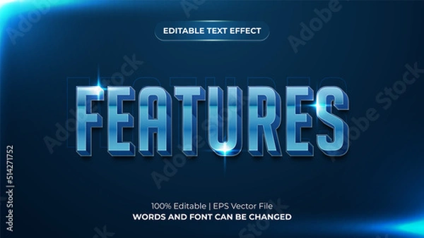Obraz Features 3d modern editable text effect