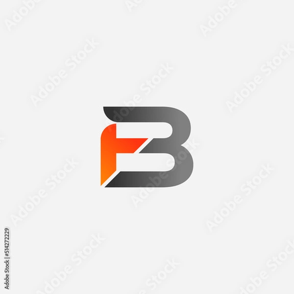 Fototapeta FB linked Uppercase letter logo Vector File