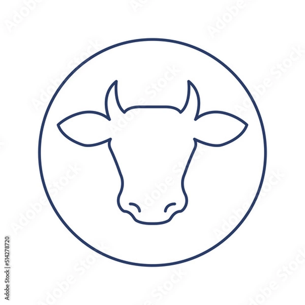 Obraz cow head dairy icon vector