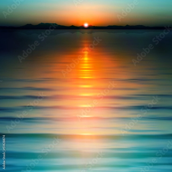 Obraz abstract background with sunset and mountains