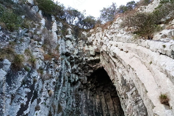 Obraz 제주 서귀포에 있는 갯깍주상절리의 아름다운 풍경이다.