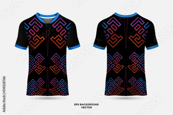 Fototapeta Wonderful and Incredible T shirt sports abstract jersey suitable for racing, soccer, gaming, motocross, gaming, cycling.
