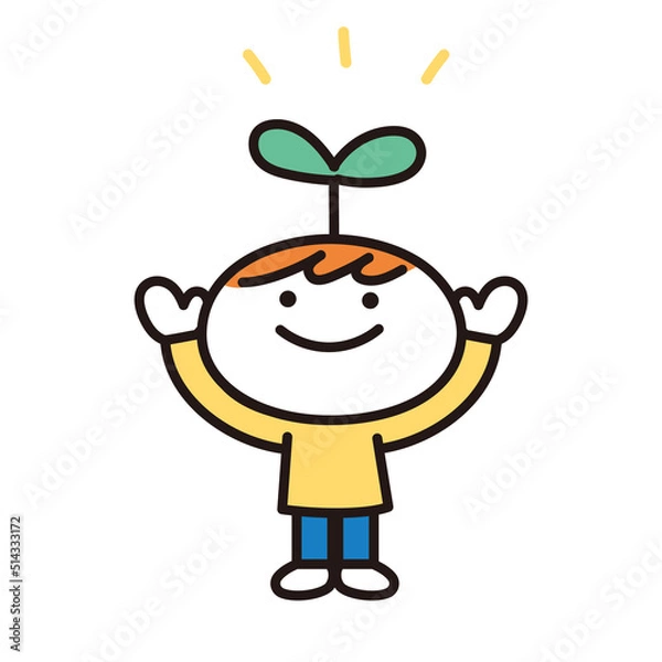 Obraz 才能の芽がでる子供のイラスト