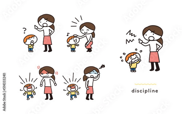 Obraz 子供のしつけに関するイラストセット